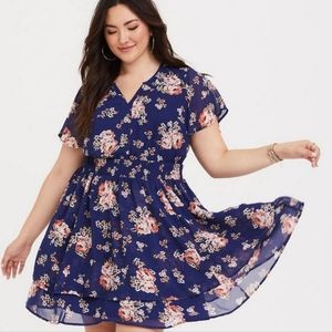 Torrid Chiffon Smocked midi dress